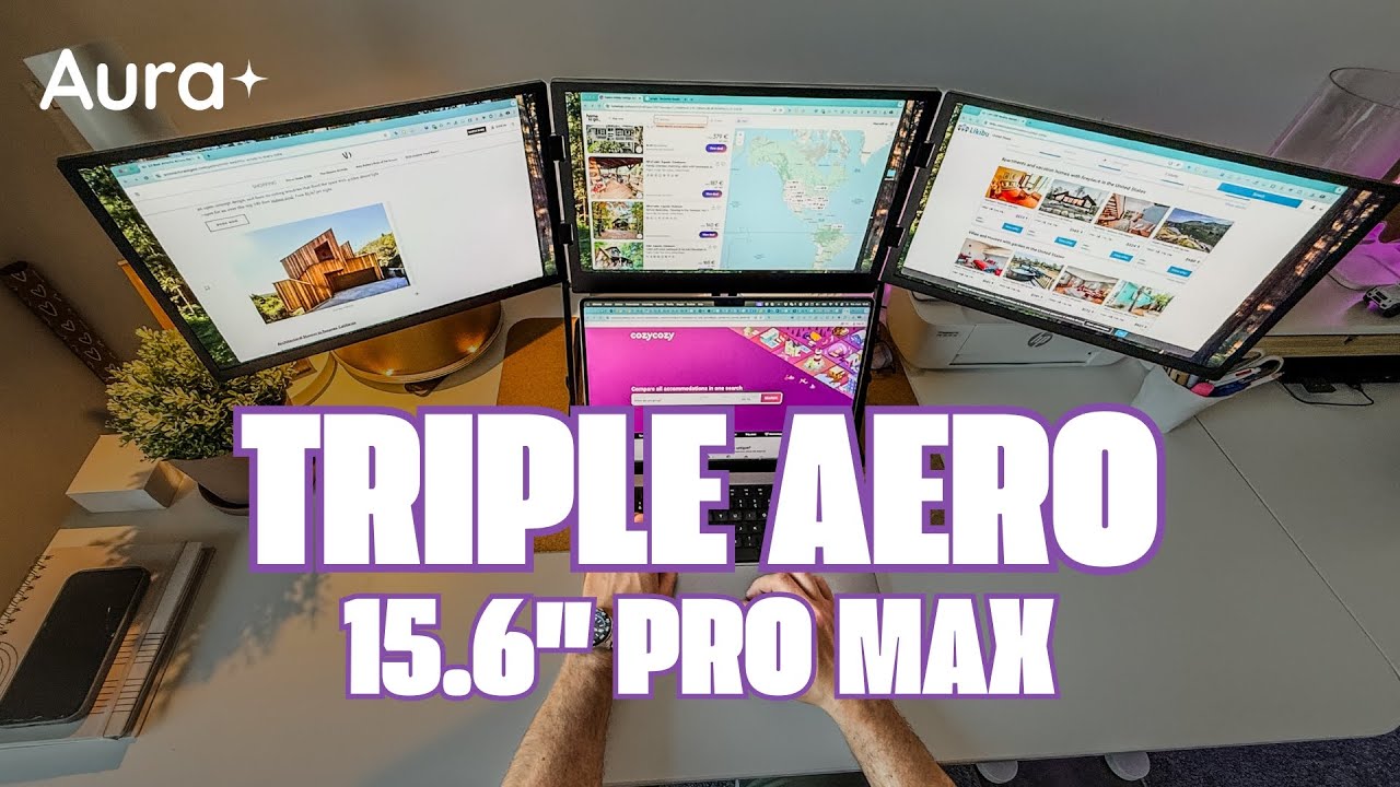 Triple Aero 15.6" Pro Max — The Ultimate 3-Screen Laptop Setup