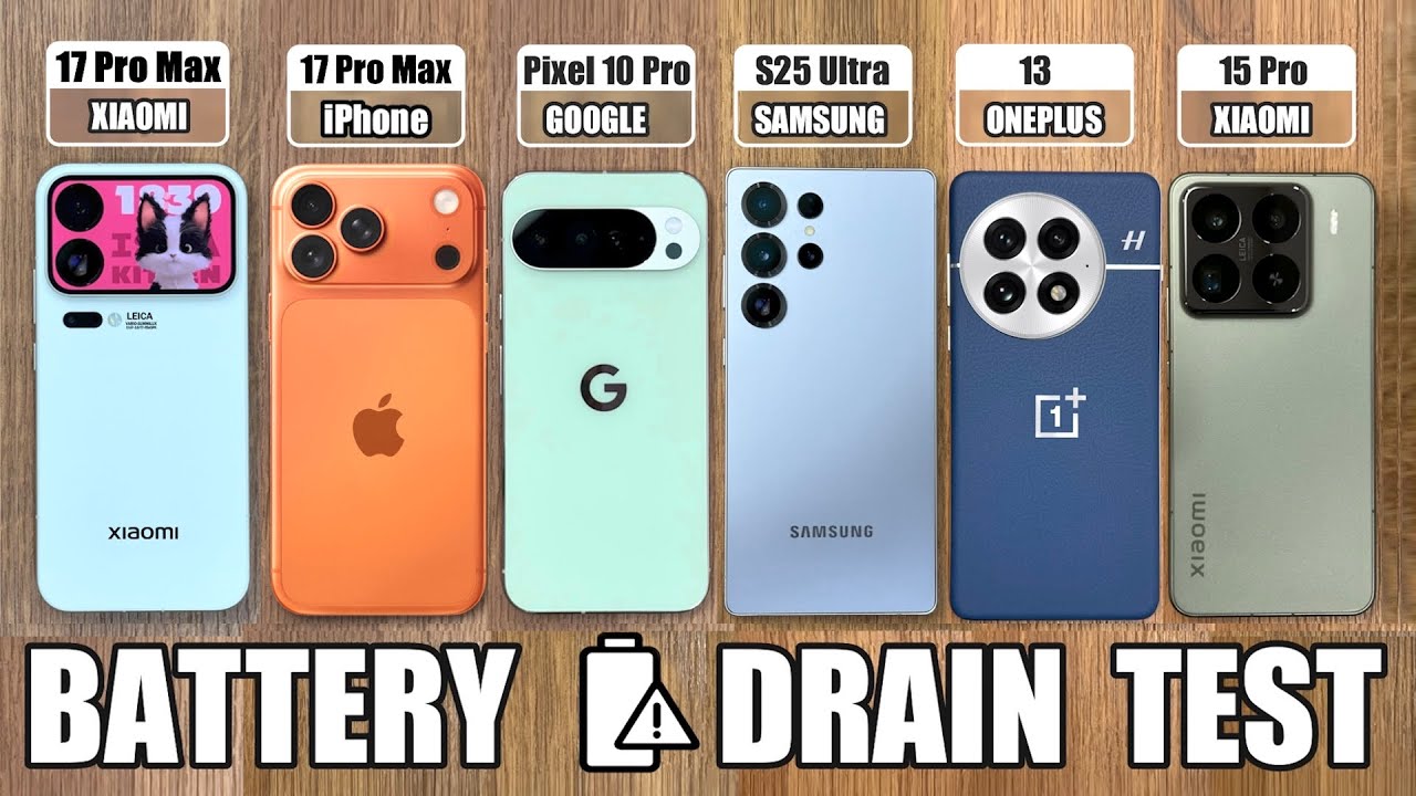 Xiaomi 17 Pro Max vs iPhone 17 Pro Max / Galaxy S25 Ultra / Pixel 10 Pro XL - BATTERY DRAIN TEST!