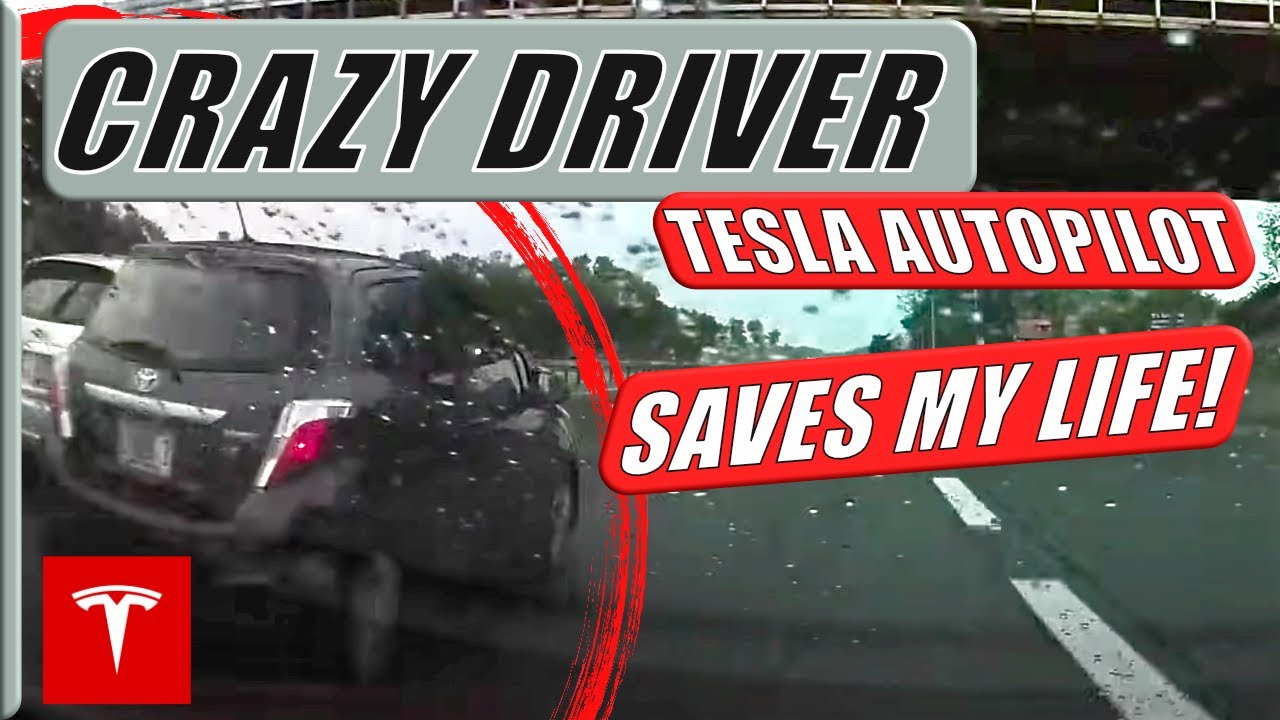 Tesla Model 3 on Autopilot Reacts to CRAZY Idiot Driver