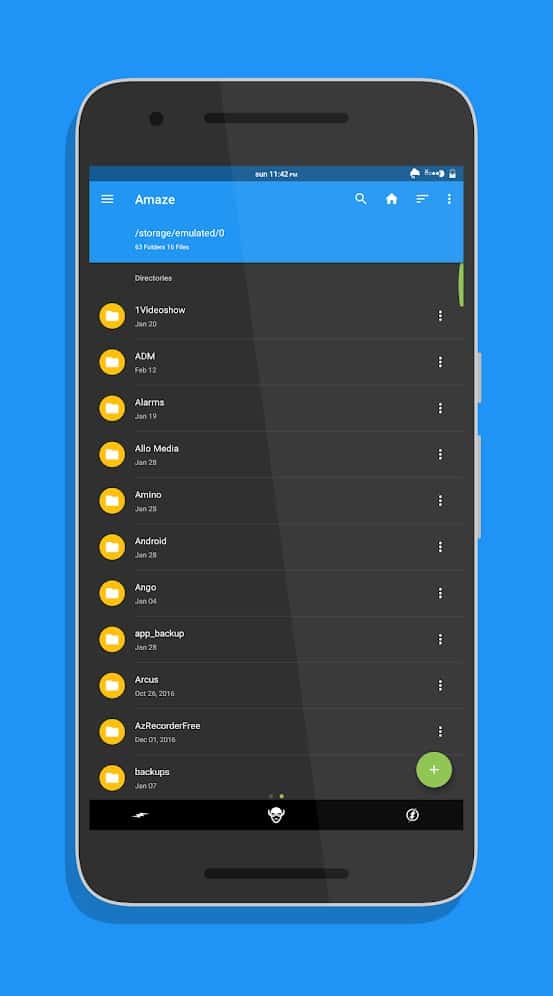 exploradores de ficheiros Android