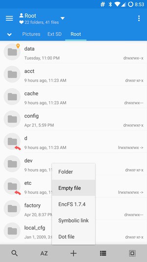exploradores de ficheiros Android