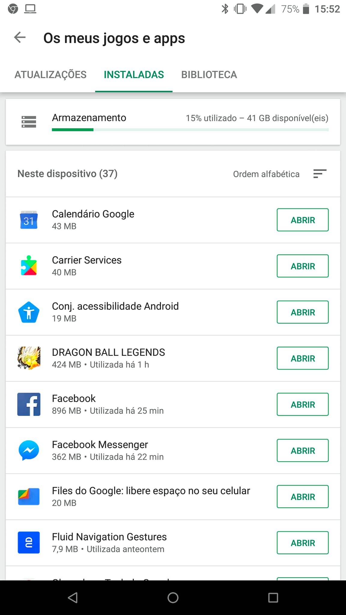 Google Play Store mostra quanto espaço livre há para instalar apps