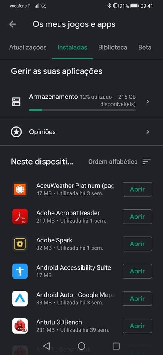 smartphone android antigo