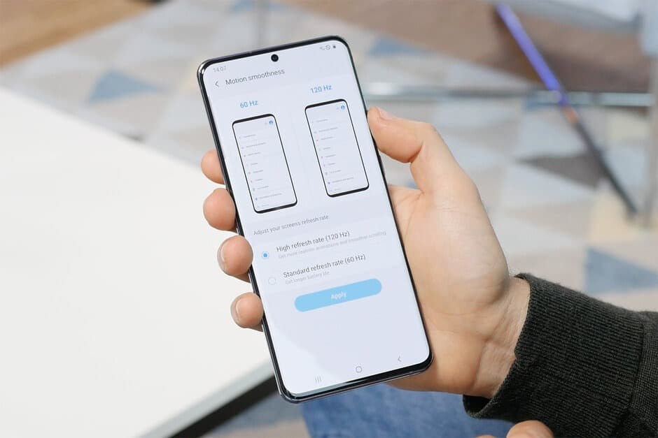 Galaxy S20 Ultra 120Hz ou 60Hz
