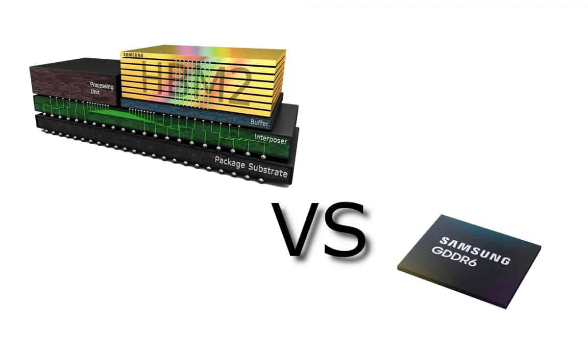 ما الفرق بين ذاكرة GDDR6 و HBM2؟