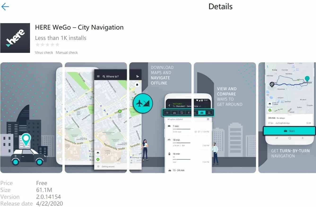 HERE WeGo, Google Maps Huawei