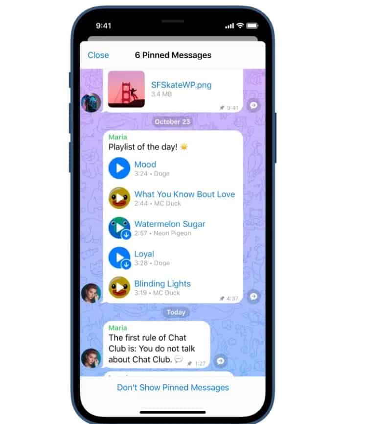 Android Telegram novidades