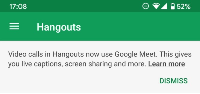 Hangouts videochamadas