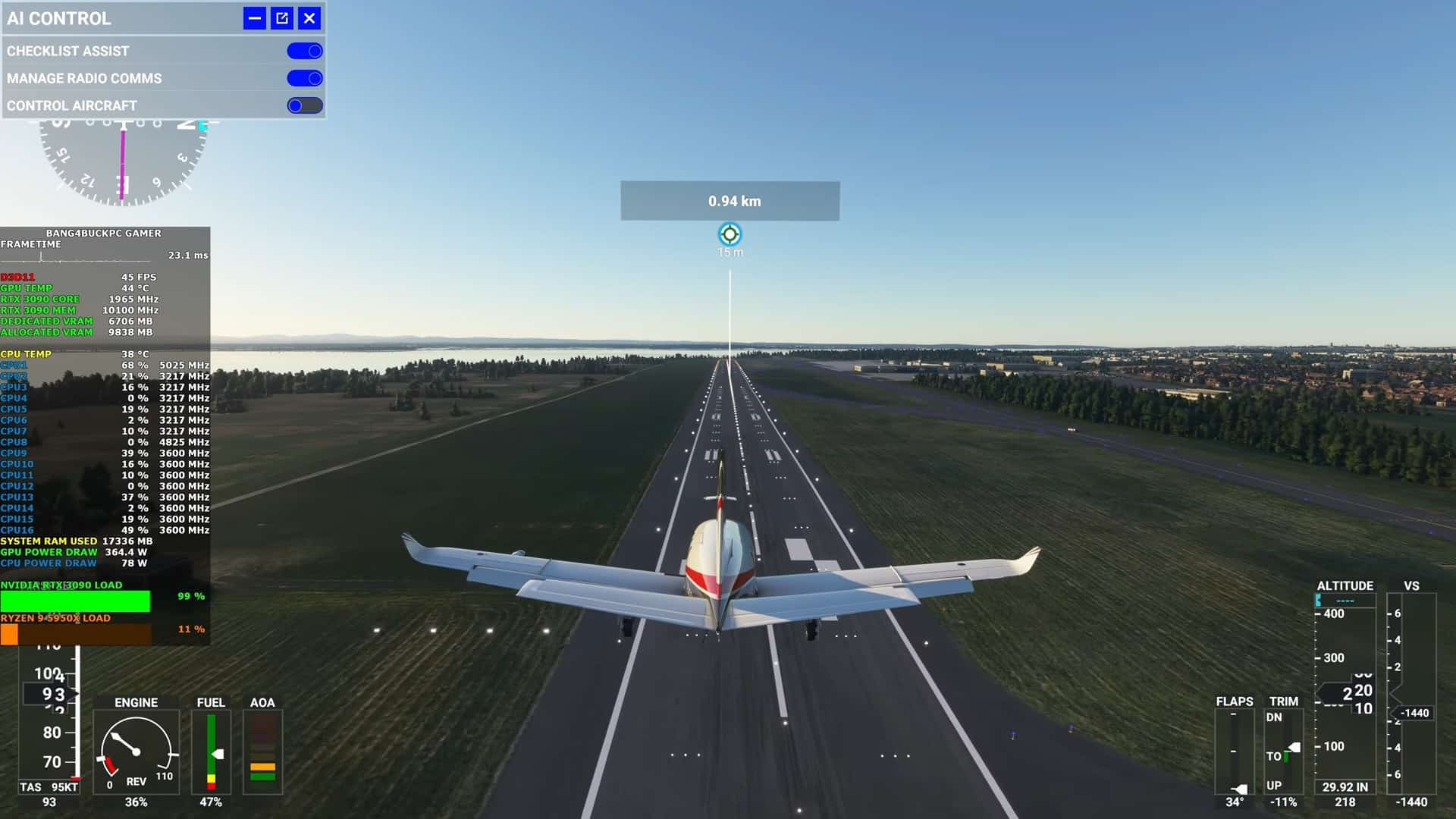 flight simulator, ram