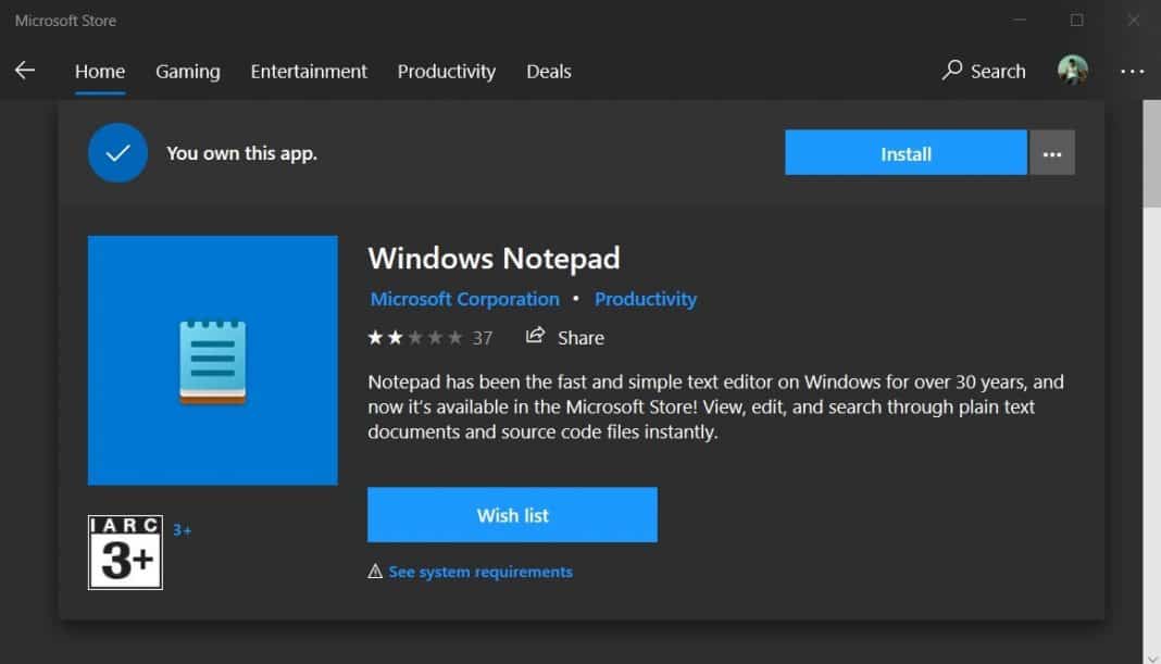 Notepad Windows