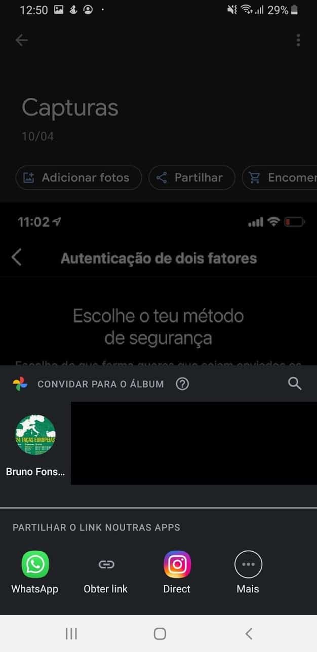 Google Fotos partilhar álbuns