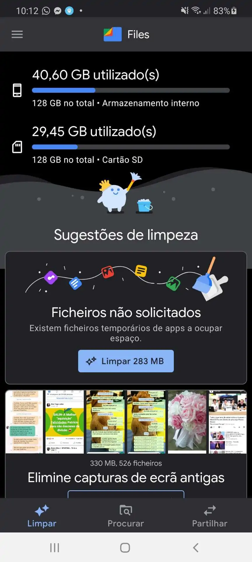 Android espaço, files do google, piores problemas do Android