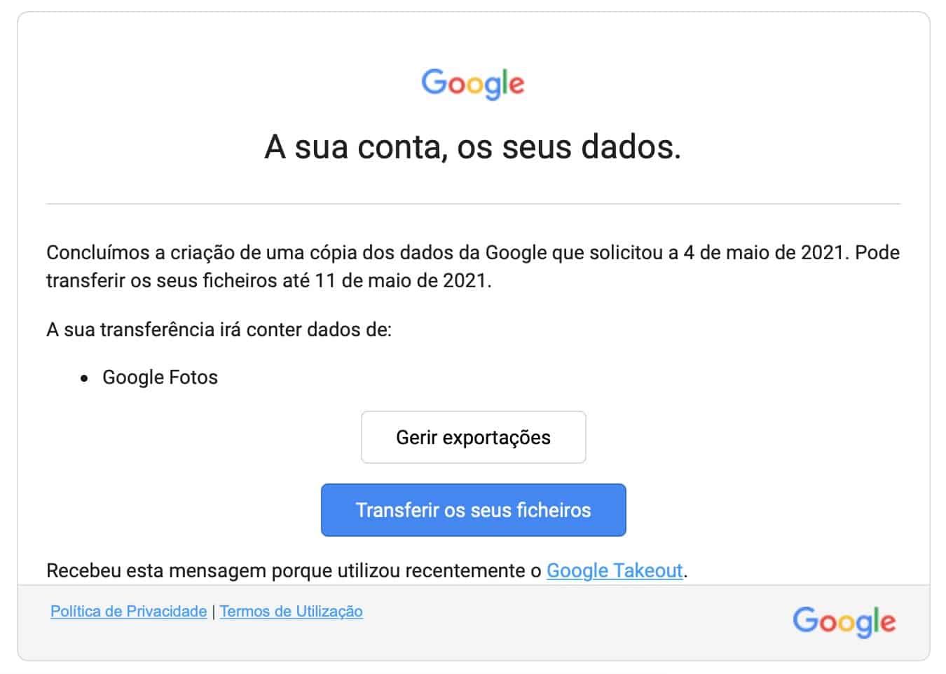 Google Fotos cartão SD