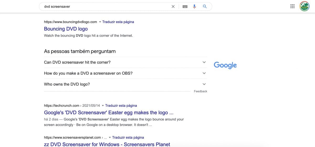 Google DVD Screensaver Easter Egg  Bouncing Google Logo Easter egg 
