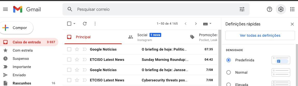 Gmail alteração