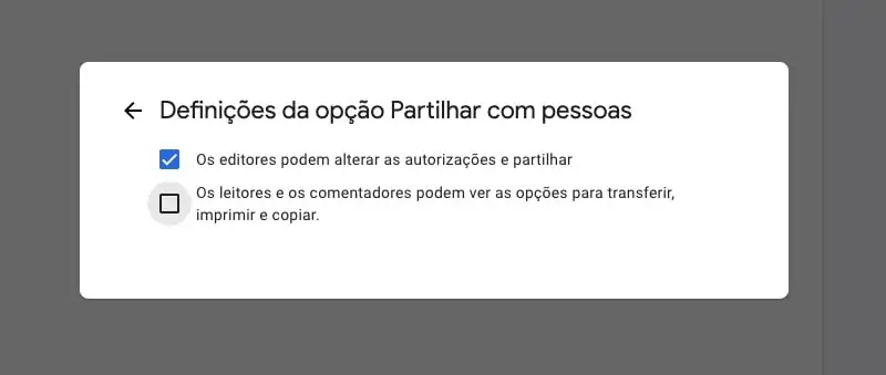 Google Drive partilhar ficheiros