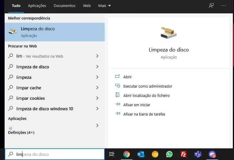 Espacio en disco de Windows 10