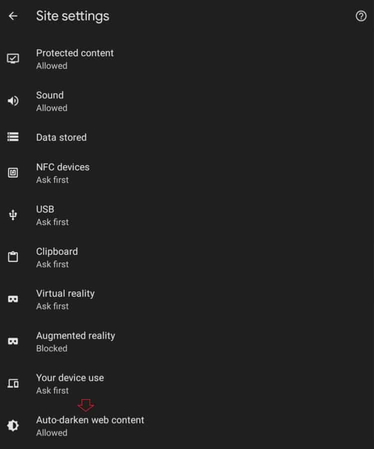 Chrome Android Dark Mode