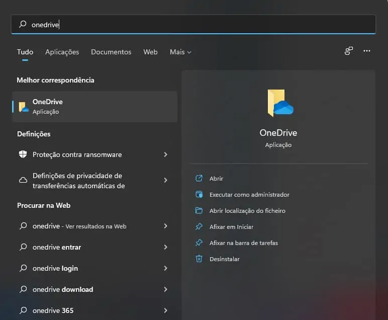 OneDrive problemas sincronização Windows