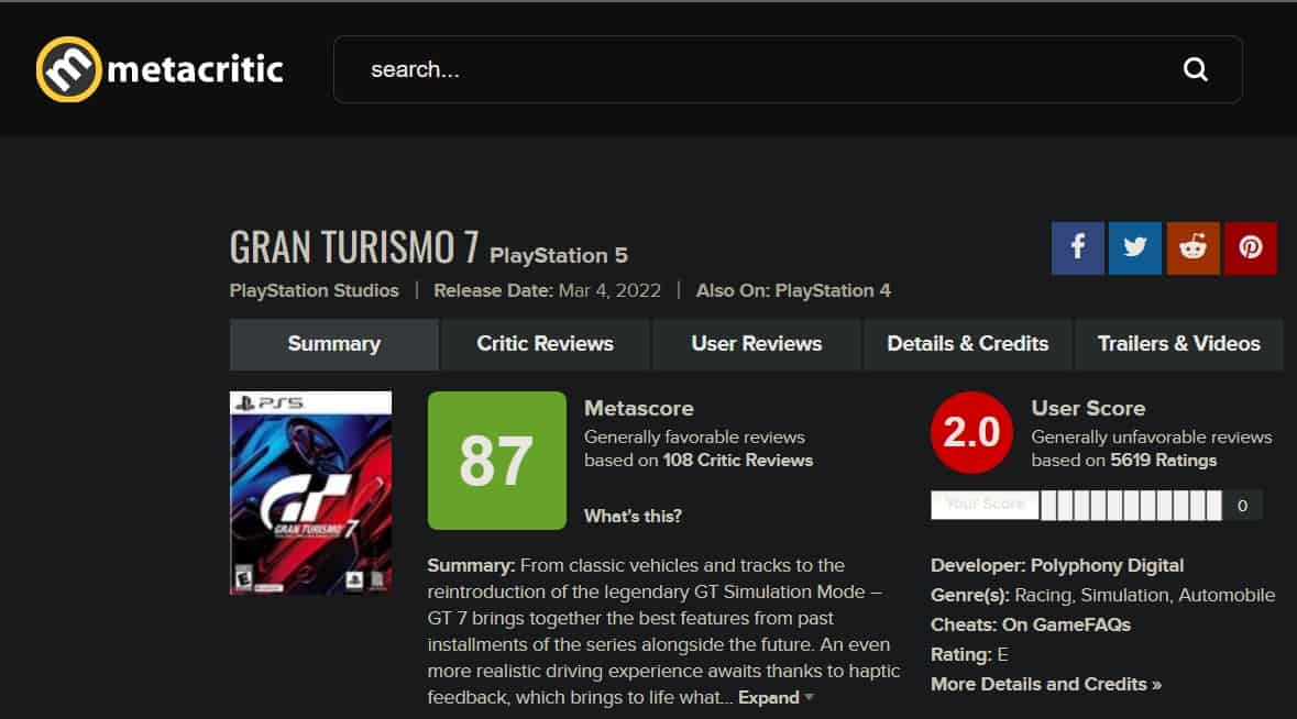 Gran Turismo - Metacritic
