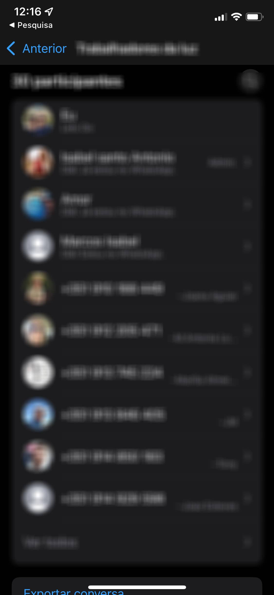 WhatsApp nomes desaparecem grupos