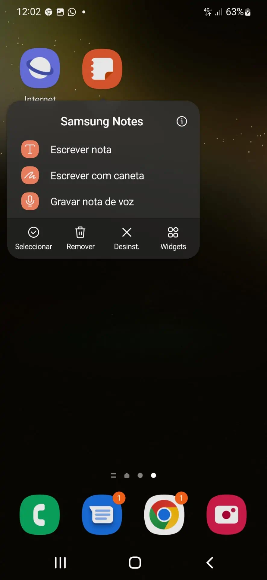 smartphone samsung atalhos