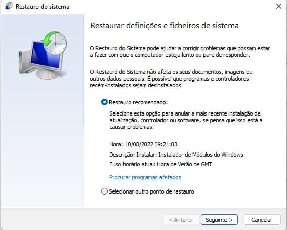 Windows 10 problemas no reset