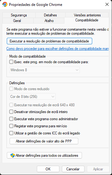 Chrome não funciona Windows