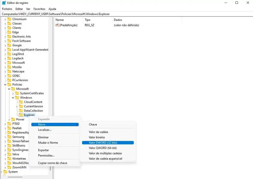 Windows 11 desativar bing