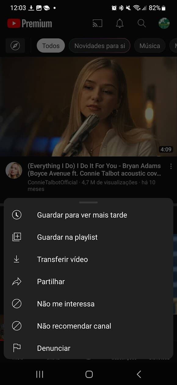 YouTube nova função Android