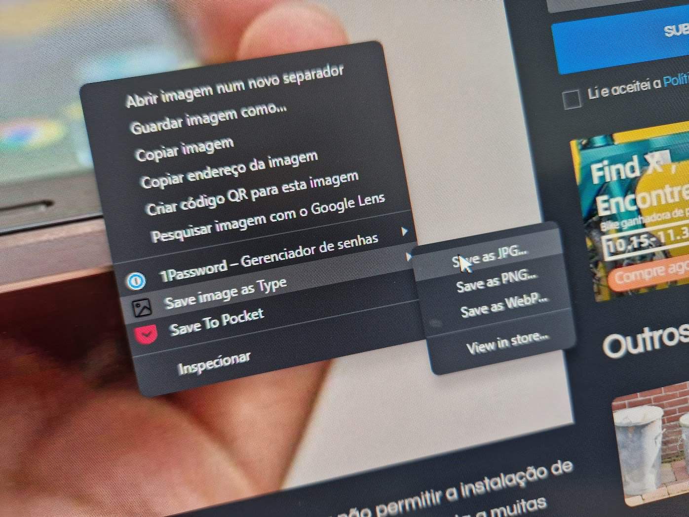 Chrome: como guardar imagens webp ou PNG em JPG