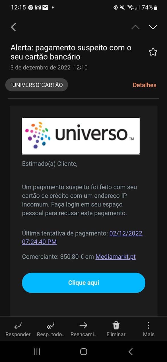 Cartão Universo dinheiro