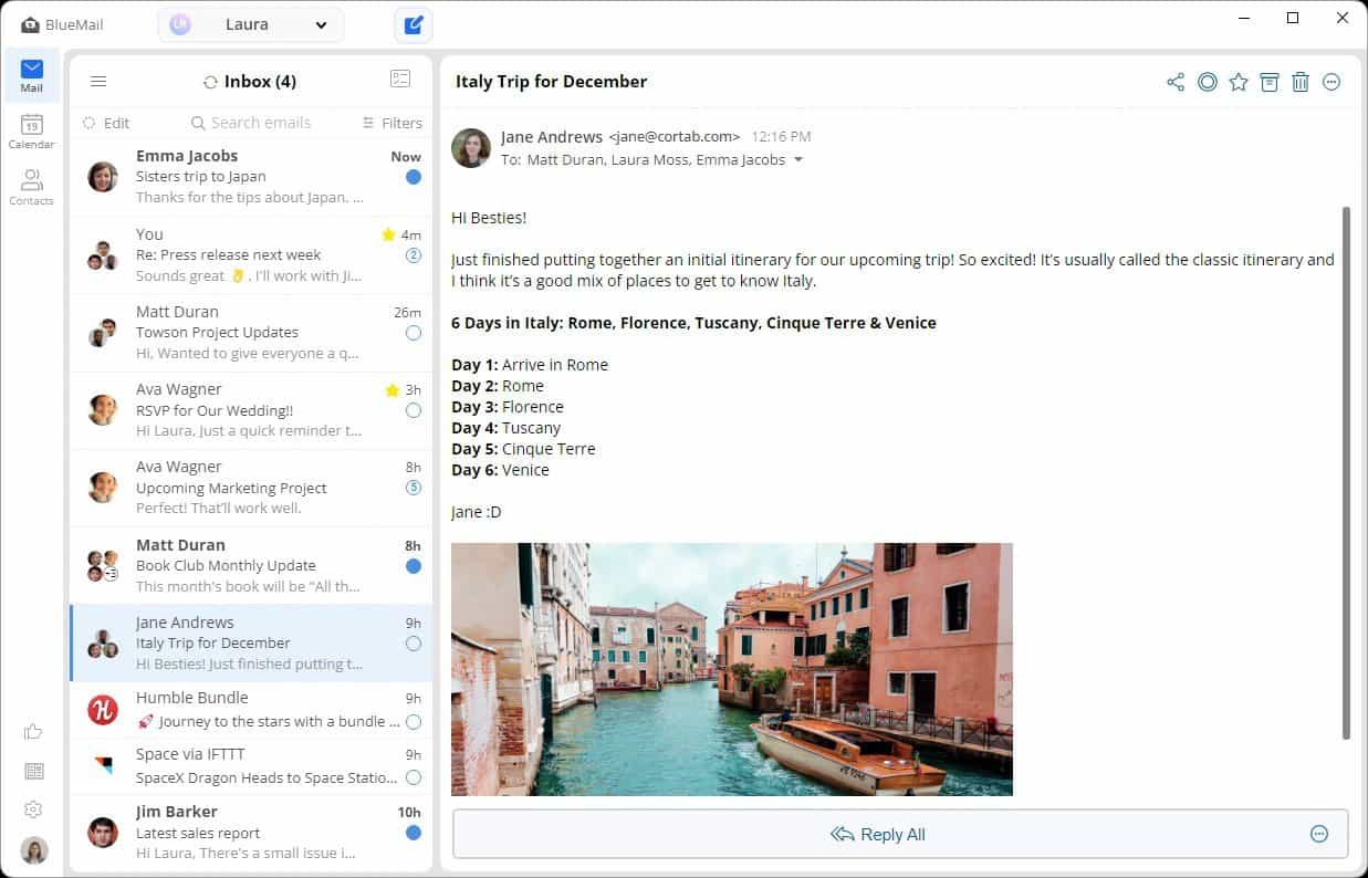 trocar a aplicação de email do Windows