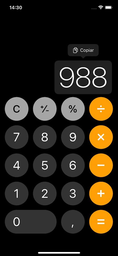 iPhone calculadora