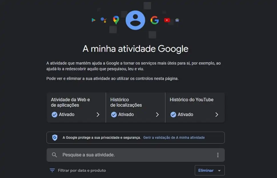 alterações no Google