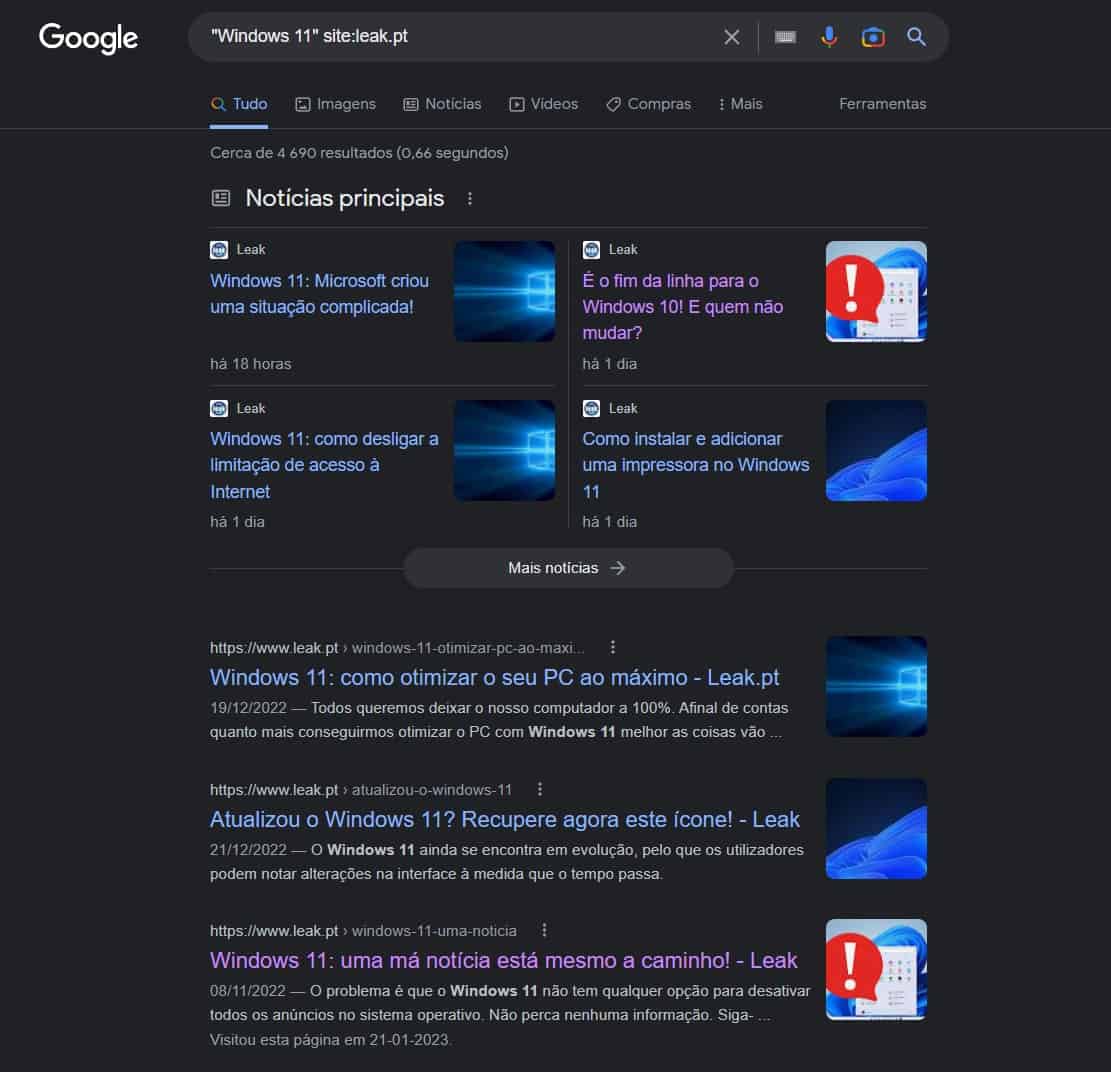 Google segredos