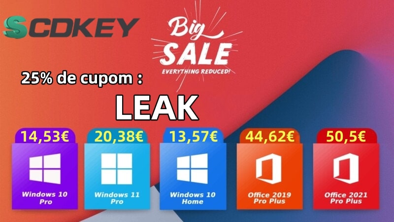 SCDKey: Windows 10 e 11 por 14€ e Office por 25€! (- 91%) - Leak