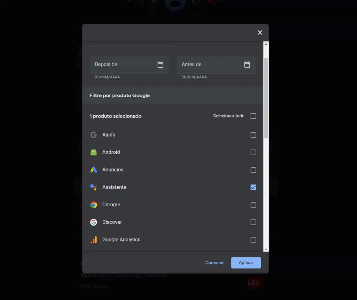 Como ver todos os comandos que deu ao Assistente Google