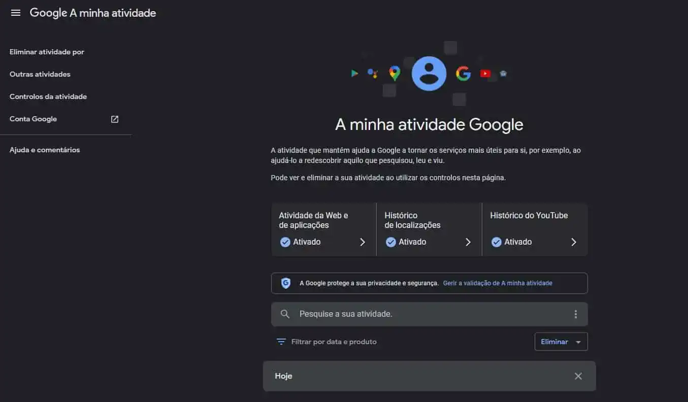 Como ver todos os comandos que deu ao Assistente Google