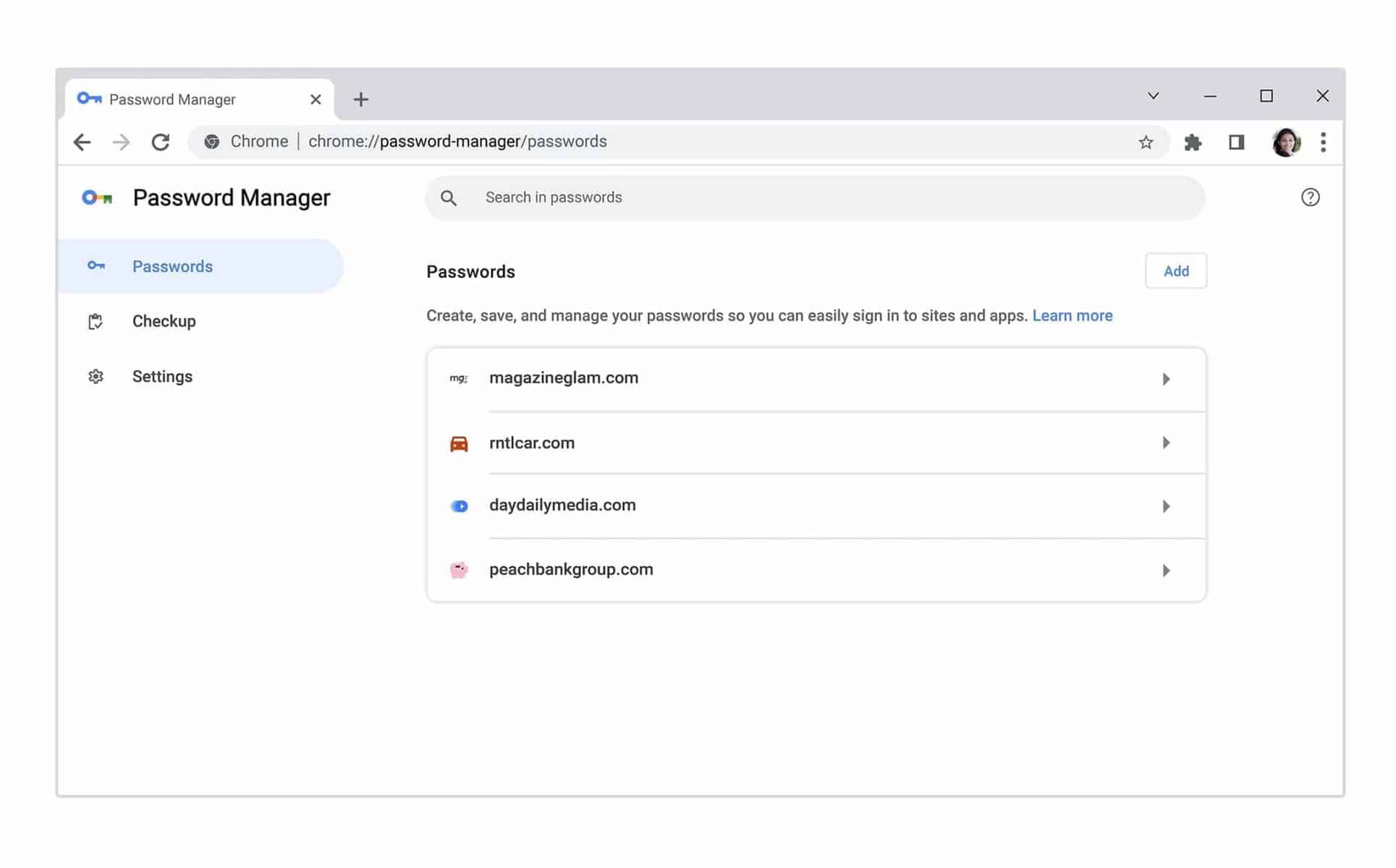 Gestor de palavras-passe do Chrome