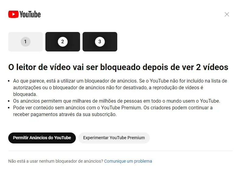 YouTube, adblock