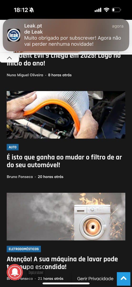 notificações no iPhone