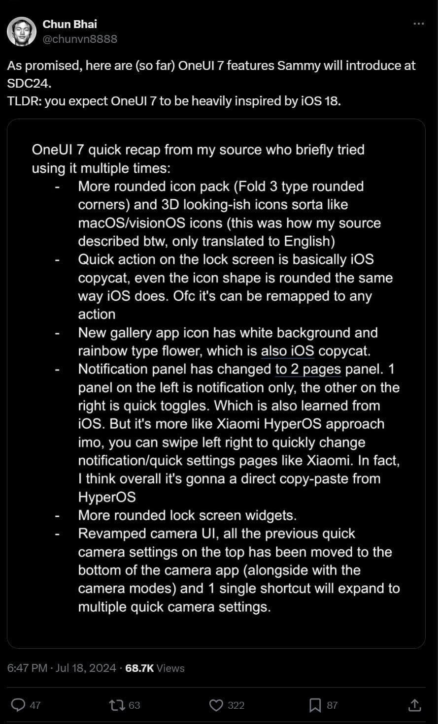 One UI 7 iPhone