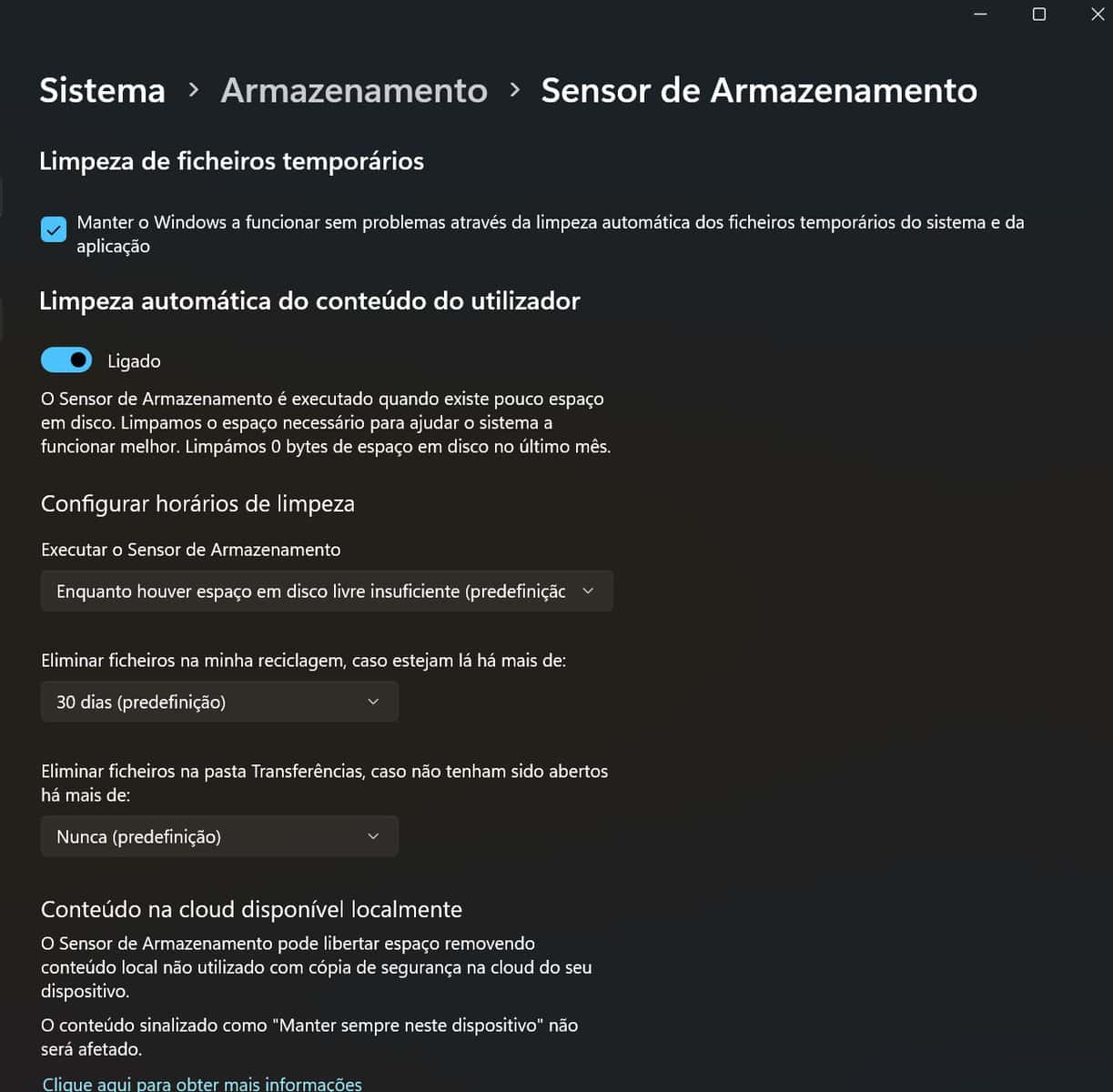 como ter mais espaço de armazenamento no windows 11