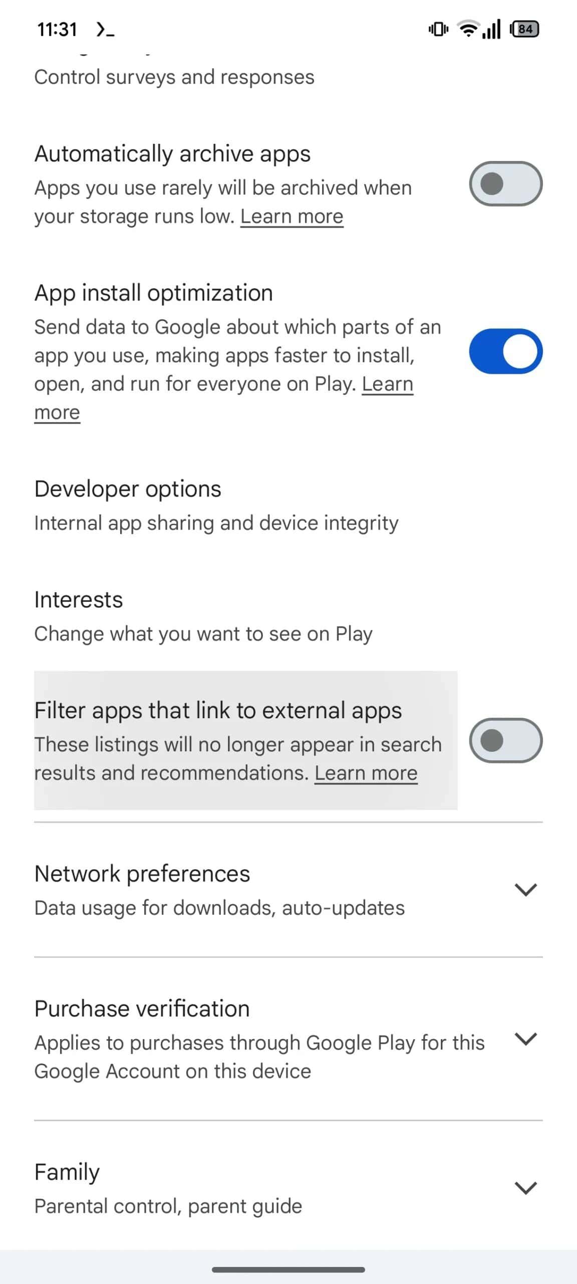 google play store pode mudar a forma como filtra as aplicações
