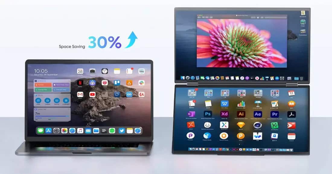 monitor portátil com 2 ecrãs? só custa 220€!