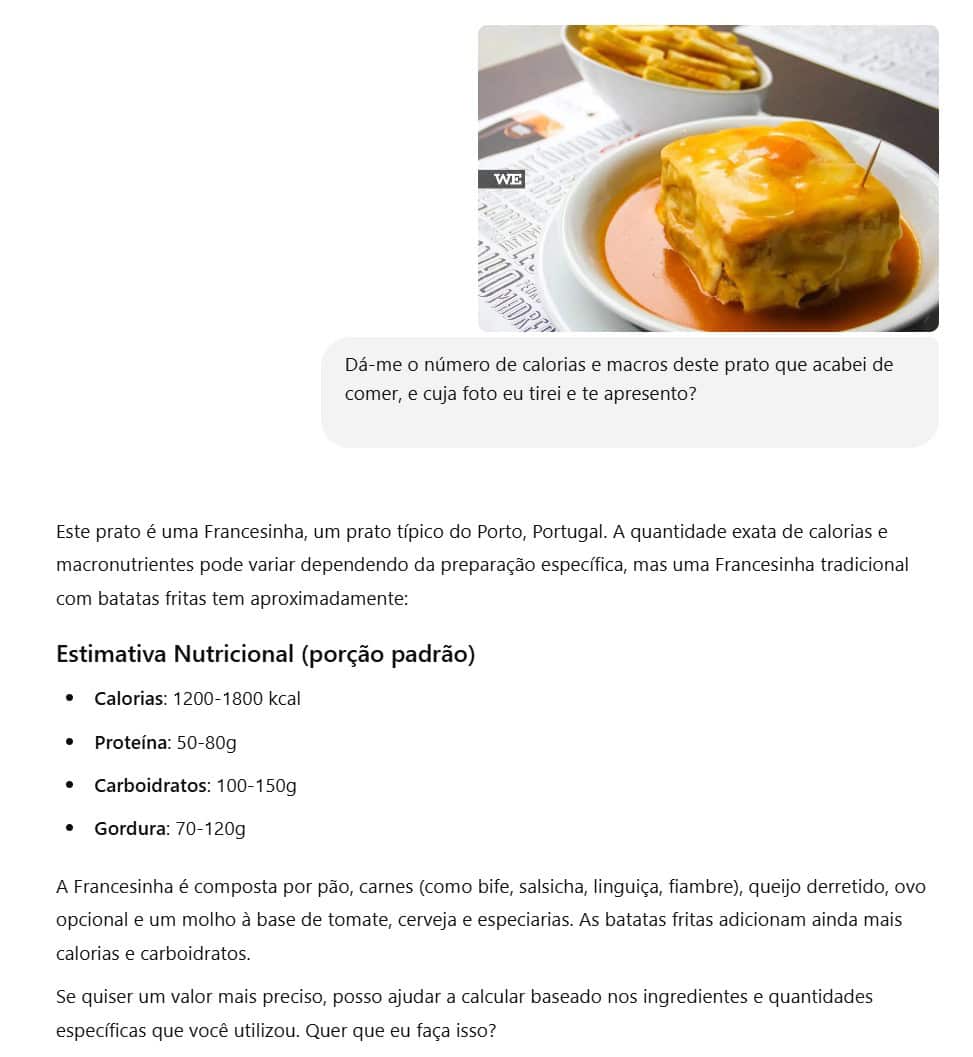 chatgpt já consegue dar grandes ajudas na dieta!
