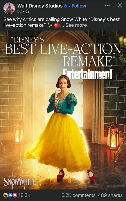 críticas: isentas ou manipuladas? o caso "snow white"!