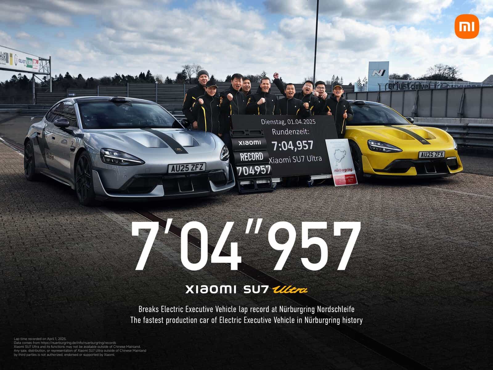 Xiaomi SU7 Ultra bate recorde em Nürburgring. É a brincar?