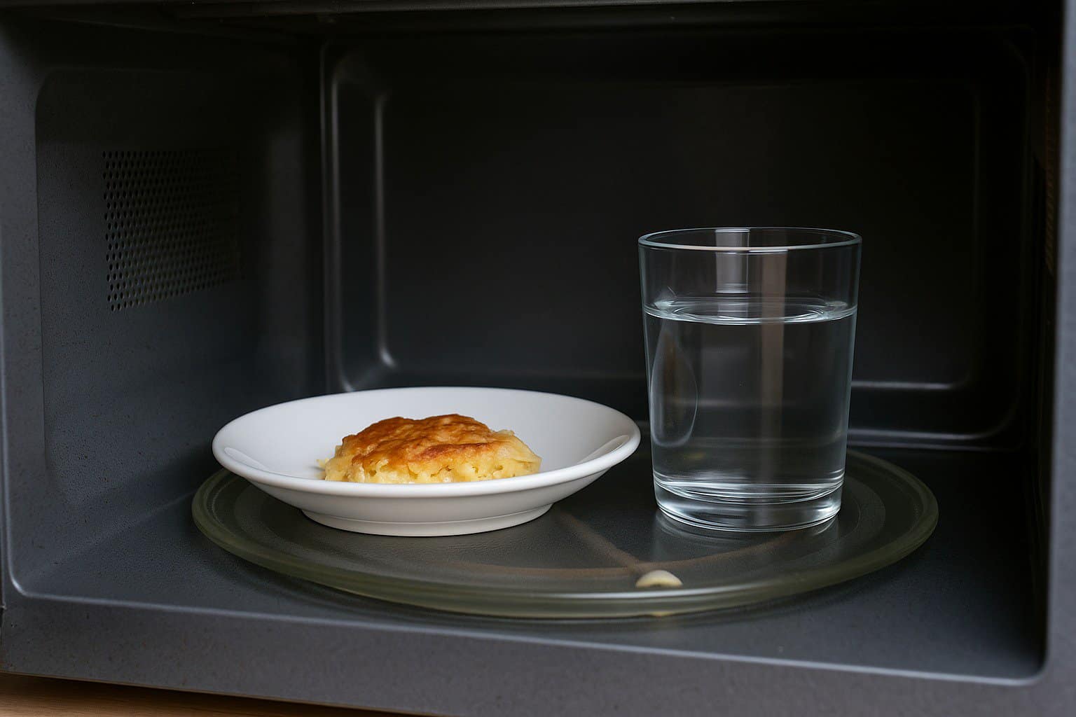 copo com água no micro-ondas